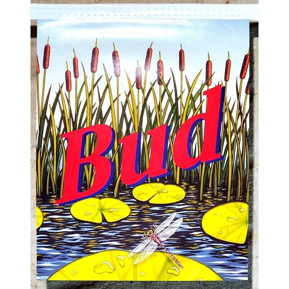 VTG Budweiser Frogs Banner 18' Streamer Promo Ad Intro Year 1995 Never Used HTF - Picture 2 of 7
